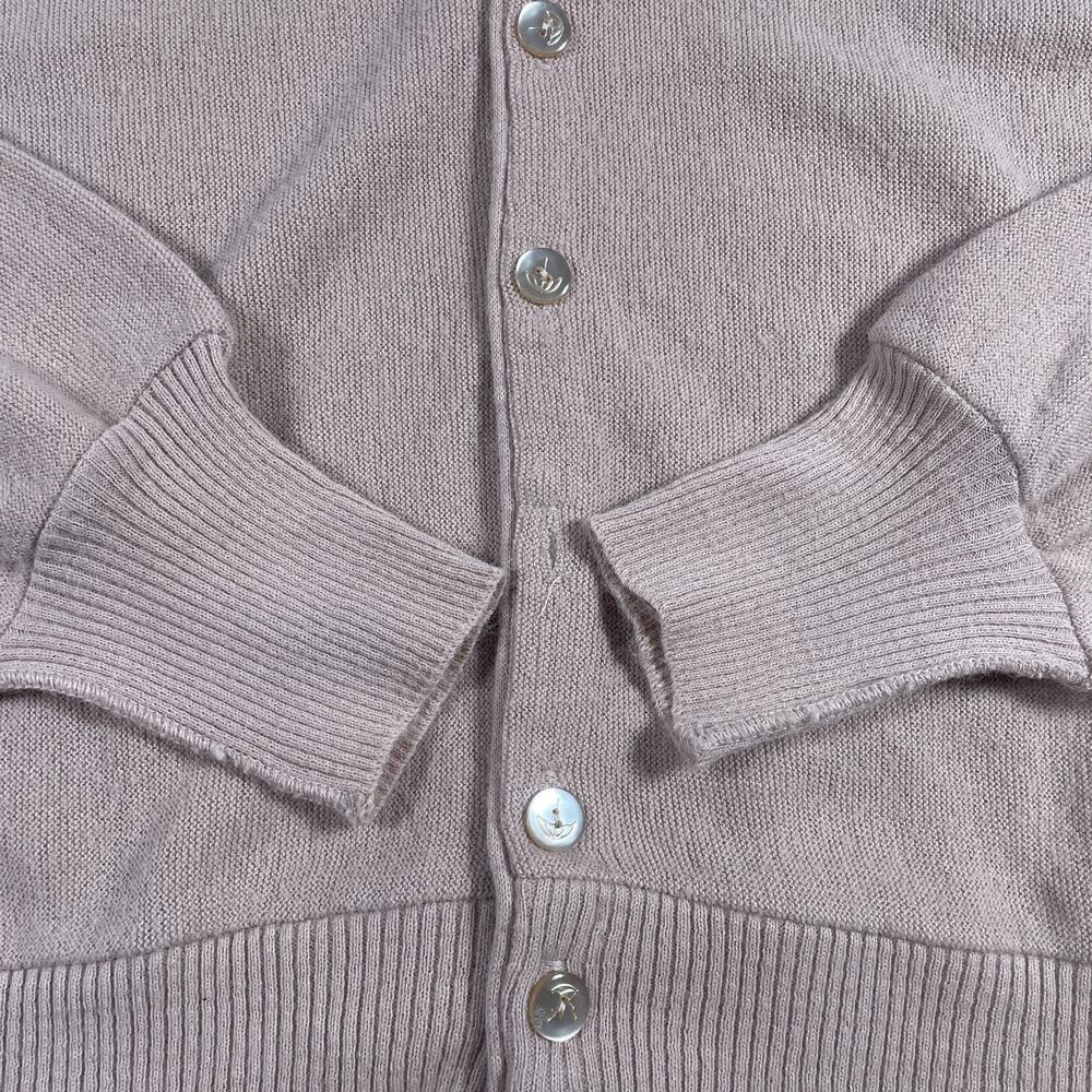 Vintage Arnold Palmer Cardigan Sweater Mens Size L Beige Robert Bruce - Picture 4 of 9